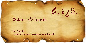 Ocker Ágnes névjegykártya