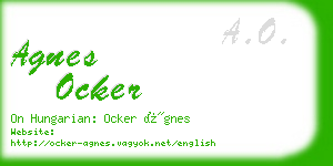 agnes ocker business card